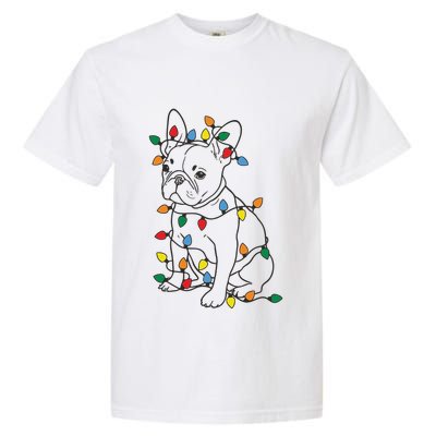 Christmas Dog French Bulldog Garment-Dyed Heavyweight T-Shirt
