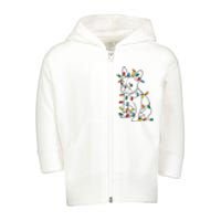 Christmas Dog French Bulldog Toddler Zip Fleece Hoodie