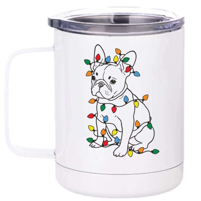 Christmas Dog French Bulldog 12 oz Stainless Steel Tumbler Cup