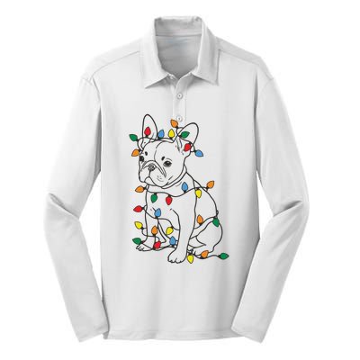 Christmas Dog French Bulldog Silk Touch Performance Long Sleeve Polo