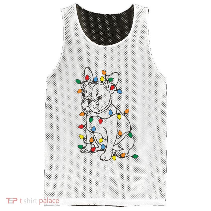 Christmas Dog French Bulldog Mesh Reversible Basketball Jersey Tank