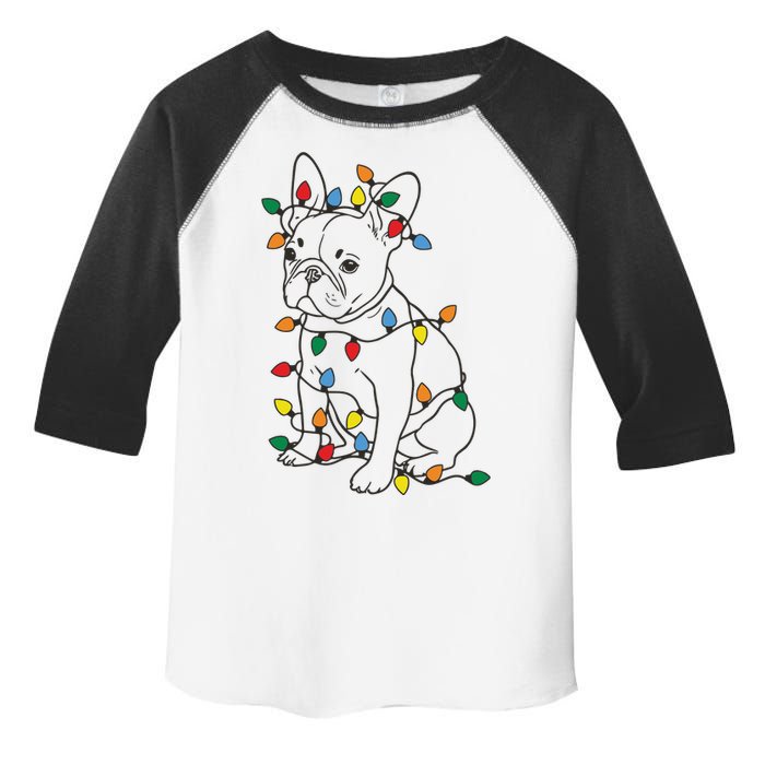 Christmas Dog French Bulldog Toddler Fine Jersey T-Shirt