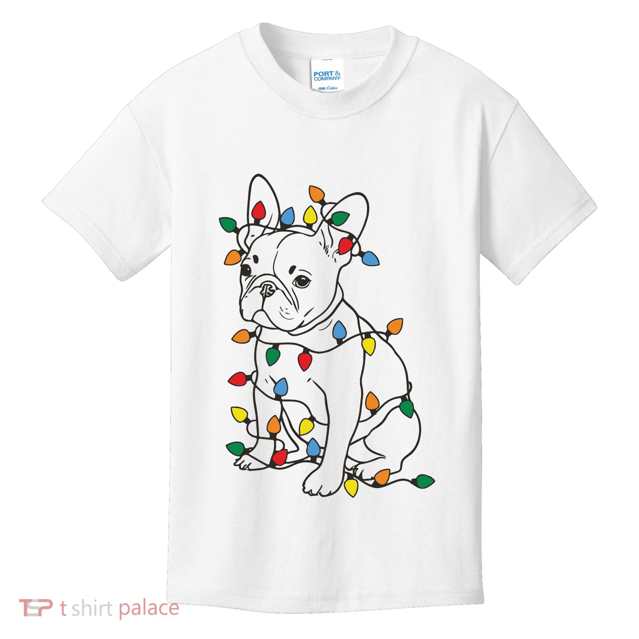 Christmas Dog French Bulldog Kids T-Shirt