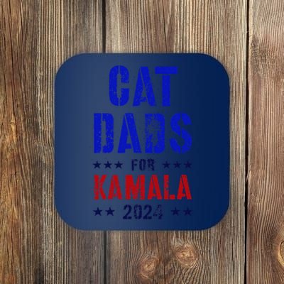 Cat Dads For Kamala 2024 Feminist Joyful Warrior Coaster