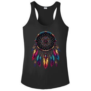 Colorful Dreamcatcher Feather Native American Indian Art Ladies PosiCharge Competitor Racerback Tank