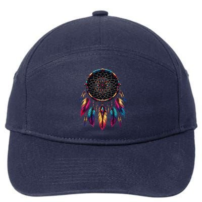 Colorful Dreamcatcher Feather Native American Indian Art 7-Panel Snapback Hat