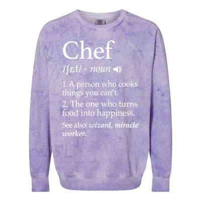 Chef Definition Funny Line Saying Cook Cooking Gifts Chefs TShirt Colorblast Crewneck Sweatshirt