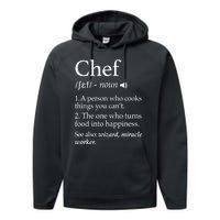 Chef Definition Funny Line Saying Cook Cooking Gifts Chefs TShirt Performance Fleece Hoodie