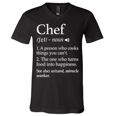 Chef Definition Funny Line Saying Cook Cooking Gifts Chefs TShirt V-Neck T-Shirt