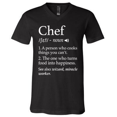 Chef Definition Funny Line Saying Cook Cooking Gifts Chefs TShirt V-Neck T-Shirt