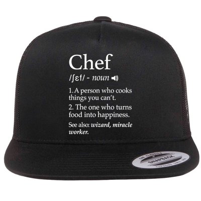 Chef Definition Funny Line Saying Cook Cooking Gifts Chefs TShirt Flatbill Hat