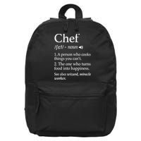Chef Definition Funny Line Saying Cook Cooking Gifts Chefs TShirt 16 in Basic Backpack