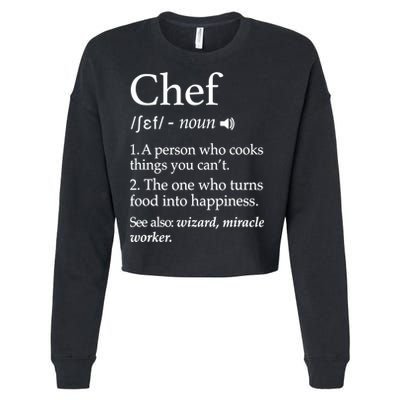 Chef Definition Funny Line Saying Cook Cooking Gifts Chefs TShirt Cropped Pullover Crew
