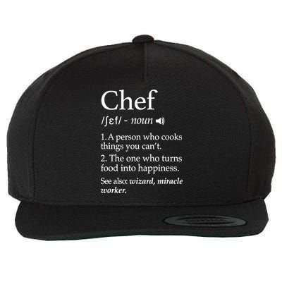 Chef Definition Funny Line Saying Cook Cooking Gifts Chefs TShirt Wool Snapback Cap