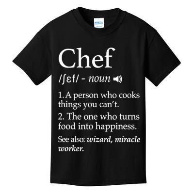Chef Definition Funny Line Saying Cook Cooking Gifts Chefs TShirt Kids T-Shirt