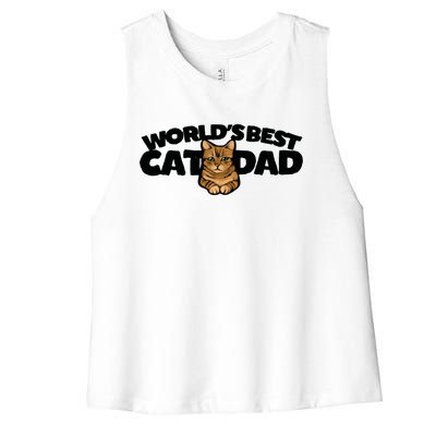 Cat Dad Funny Cat Person Humor Gift Women's Racerback Cropped Tank