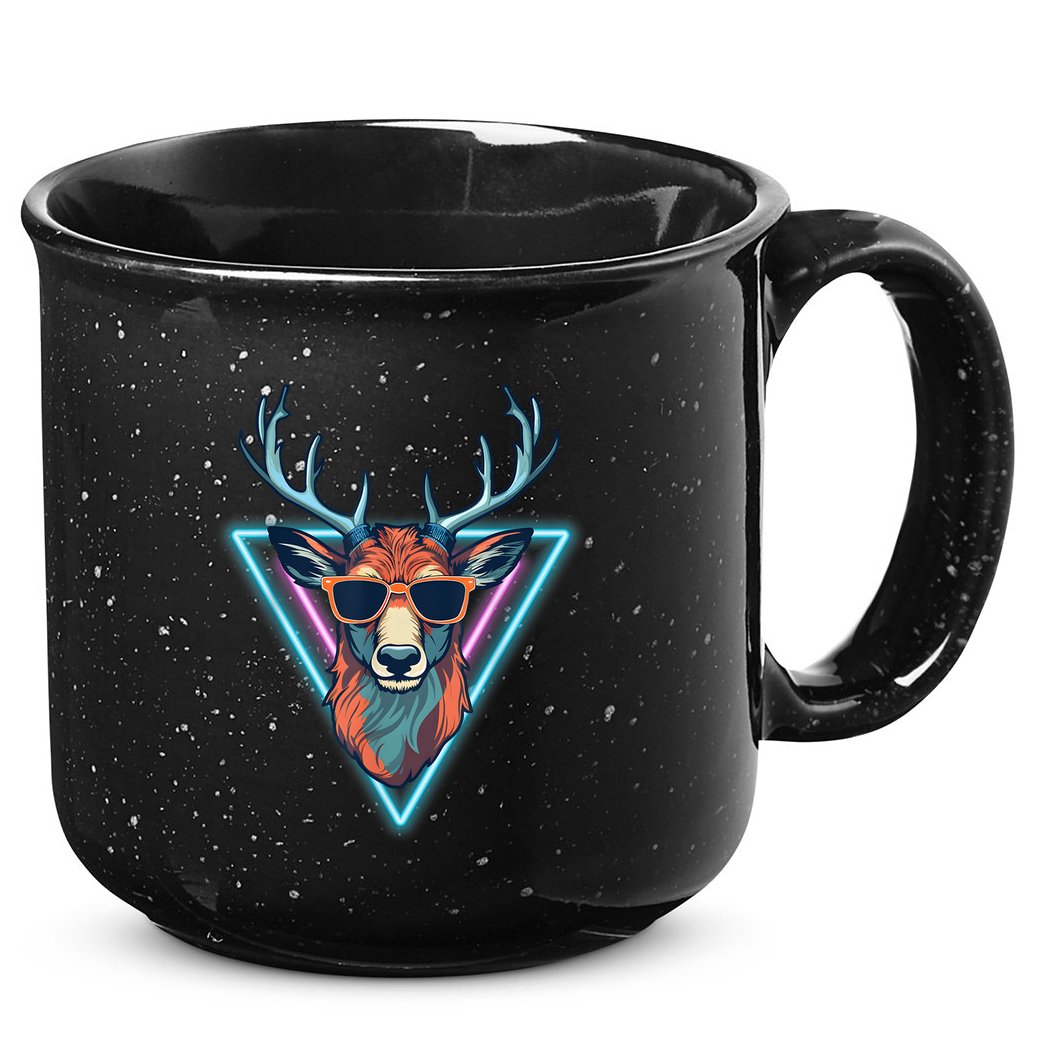 Cool Deer Funny Animal Party Wear Sunglasses Vintage 70s 80s 15oz Campfire Ceramic Mug