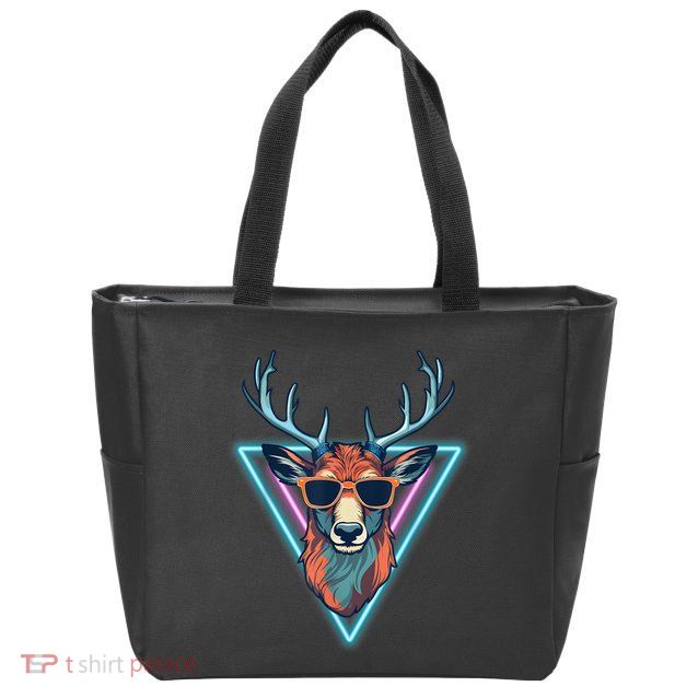 Cool Deer Funny Animal Party Wear Sunglasses Vintage 70s 80s Zip Tote Bag