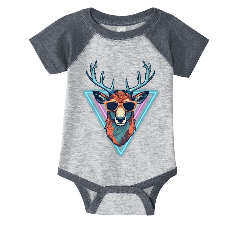 Cool Deer Funny Animal Party Wear Sunglasses Vintage 70s 80s Infant Baby Jersey Bodysuit