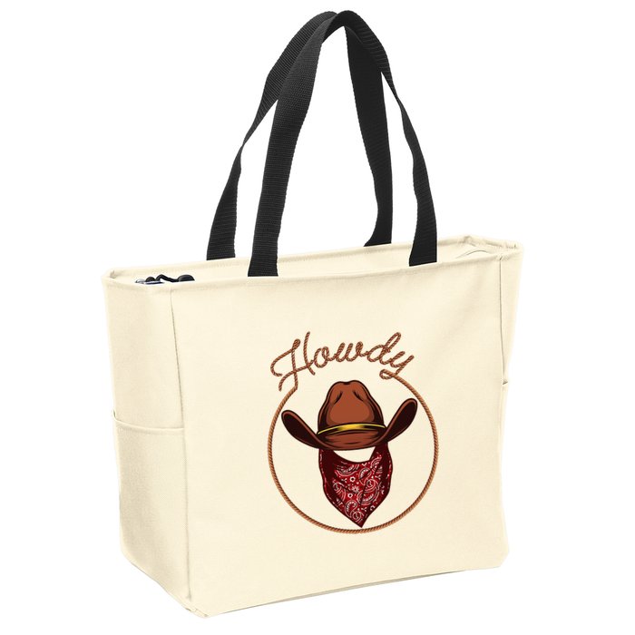 Cowboy Design For Rodeo Bull Rider Cowboy Zip Tote Bag