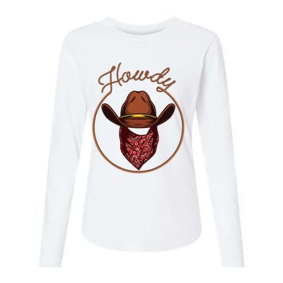 Cowboy Design For Rodeo Bull Rider Cowboy Womens Cotton Relaxed Long Sleeve T-Shirt