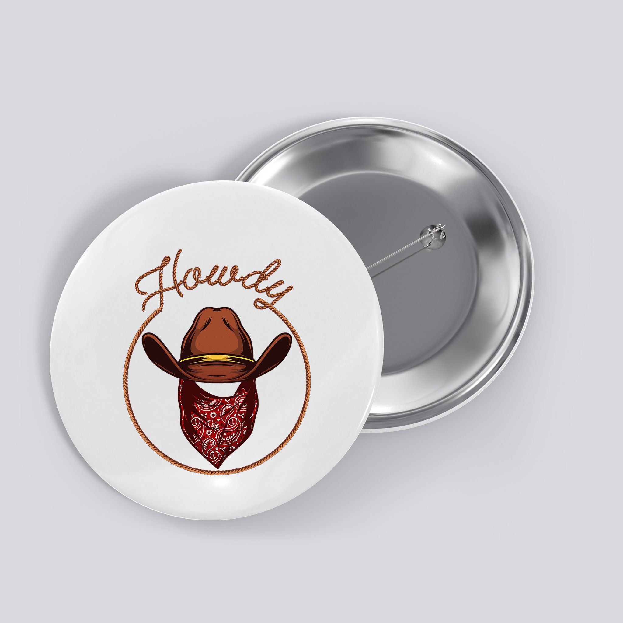 Cowboy Design For Rodeo Bull Rider Cowboy Button