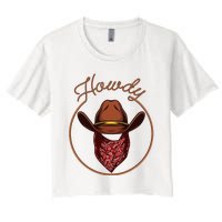 Cowboy Design For Rodeo Bull Rider Cowboy Women's Crop Top Tee