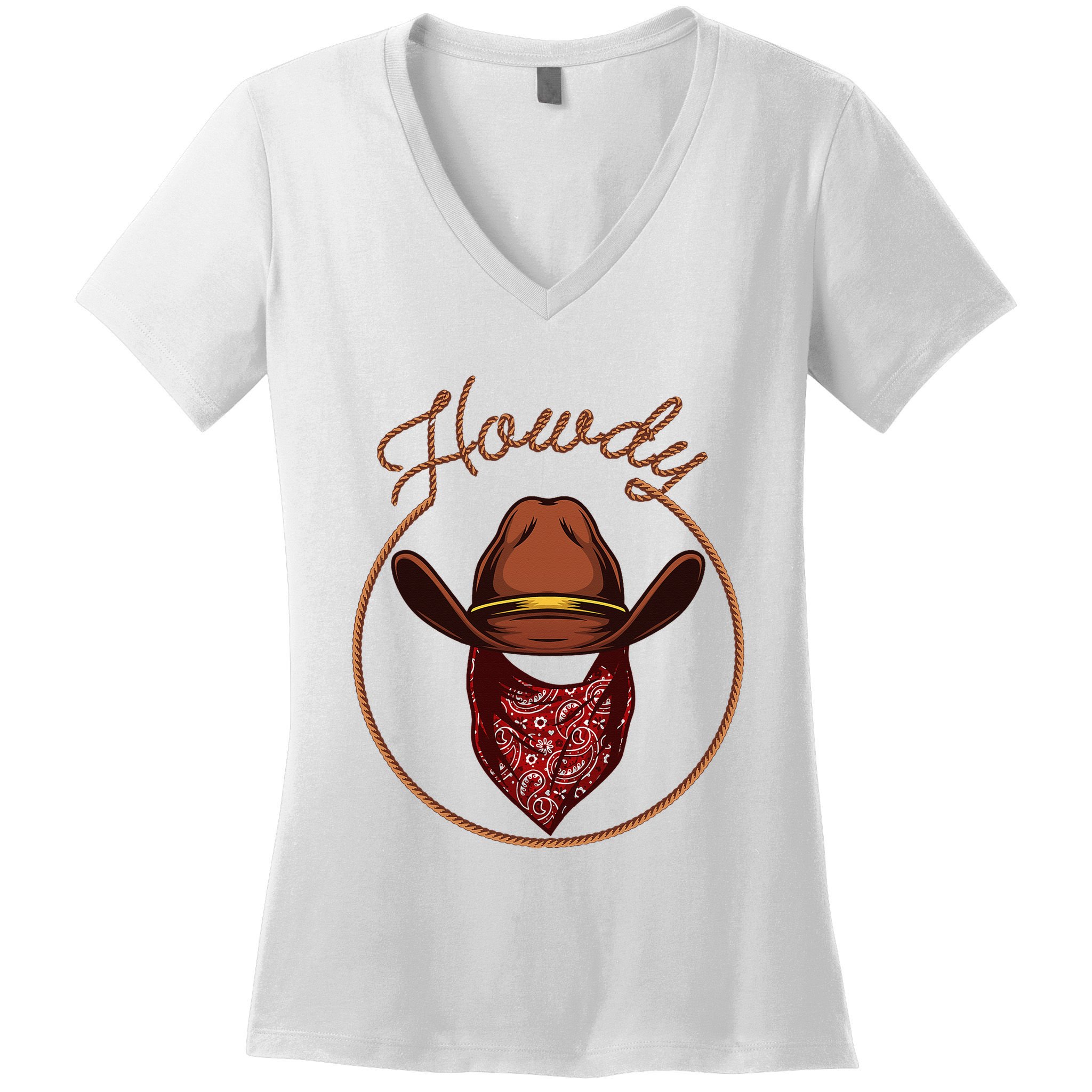 Cowboy Design For Rodeo Bull Rider Cowboy Women's V-Neck T-Shirt
