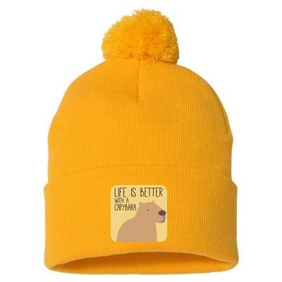 Capybara Design for Capibara Owner Cool Mammal  Pom Pom 12in Knit Beanie