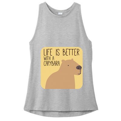 Capybara Design for Capibara Owner Cool Mammal  Ladies PosiCharge Tri-Blend Wicking Tank