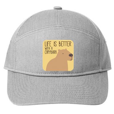 Capybara Design for Capibara Owner Cool Mammal  7-Panel Snapback Hat