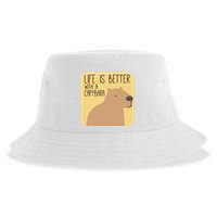 Capybara Design for Capibara Owner Cool Mammal  Sustainable Bucket Hat
