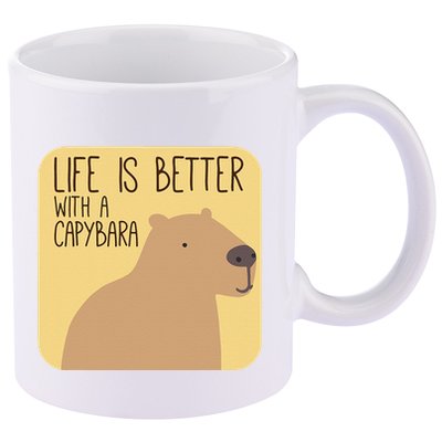 Capybara Design for Capibara Owner Cool Mammal  11oz C Handle Ceramic Mug