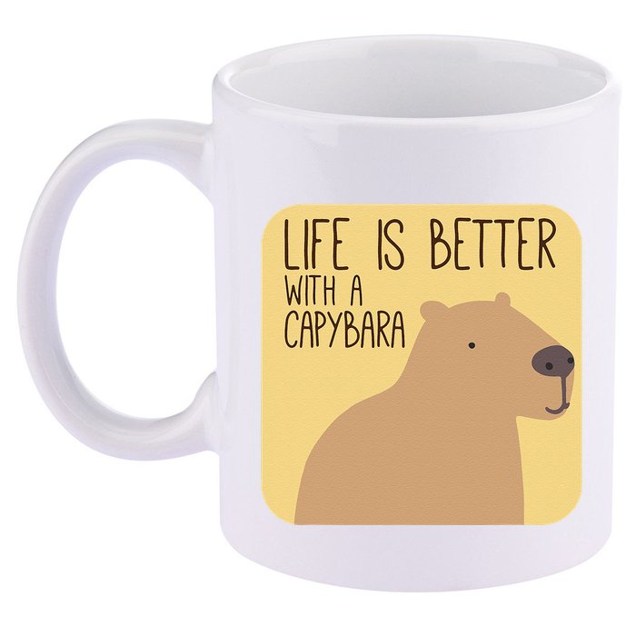 Capybara Design for Capibara Owner Cool Mammal  11oz C Handle Ceramic Mug