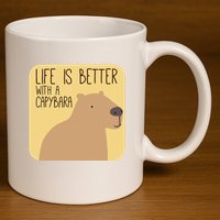 Capybara Design for Capibara Owner Cool Mammal  11oz C Handle Ceramic Mug