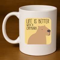 Capybara Design for Capibara Owner Cool Mammal  11oz C Handle Ceramic Mug
