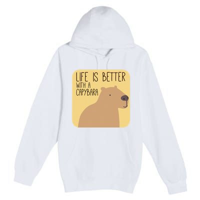 Capybara Design for Capibara Owner Cool Mammal  Premium Pullover Hoodie