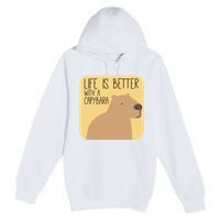 Capybara Design for Capibara Owner Cool Mammal  Premium Pullover Hoodie
