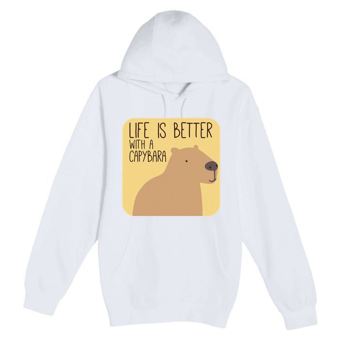 Capybara Design for Capibara Owner Cool Mammal  Premium Pullover Hoodie