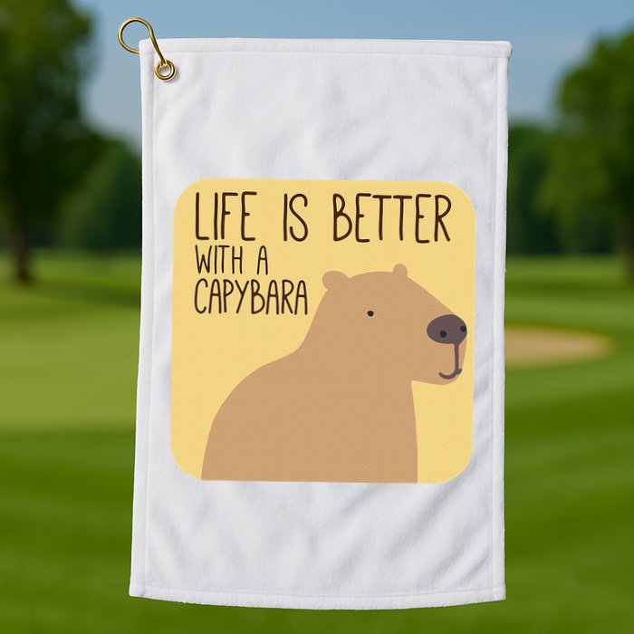 Capybara Design for Capibara Owner Cool Mammal  Golf Towel