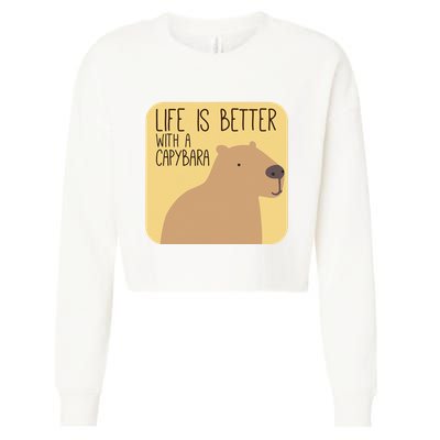 Capybara Design for Capibara Owner Cool Mammal  Cropped Pullover Crew