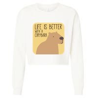 Capybara Design for Capibara Owner Cool Mammal  Cropped Pullover Crew