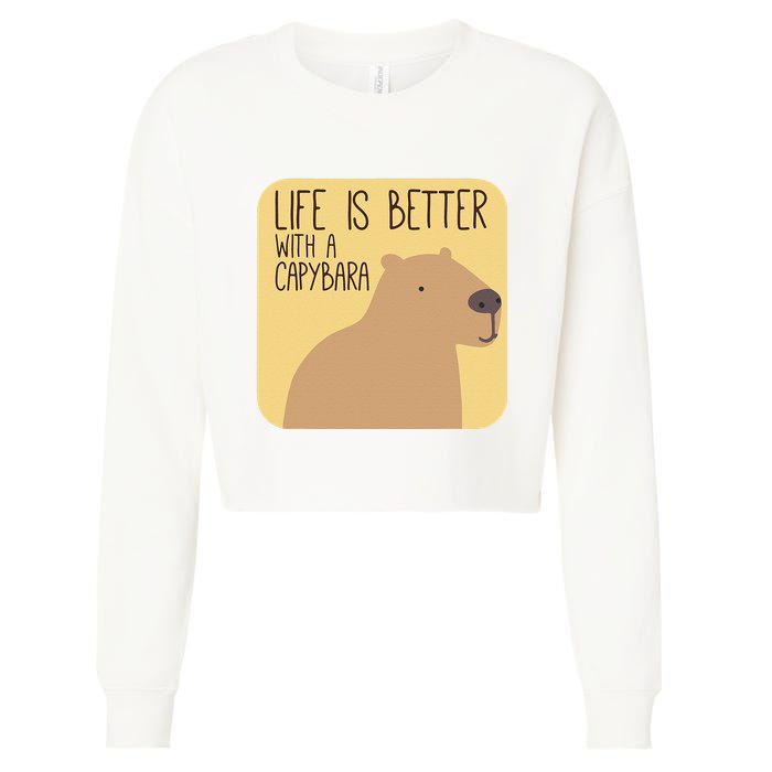 Capybara Design for Capibara Owner Cool Mammal  Cropped Pullover Crew