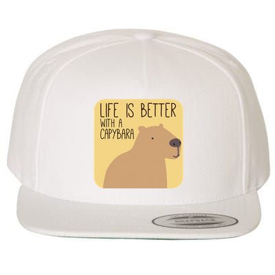 Capybara Design for Capibara Owner Cool Mammal  Wool Snapback Cap