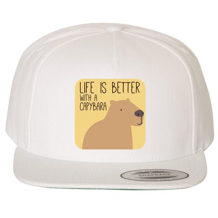 Capybara Design for Capibara Owner Cool Mammal  Wool Snapback Cap