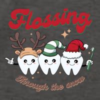 Christmas Dentist Flossing Through The Snow Dental Santa Claus Reindeer Vector Backpack