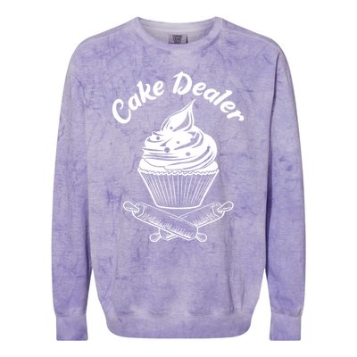 Cake Dealer Funny Cupcake Baker Baking Love Kitchen Gift Cute Gift Colorblast Crewneck Sweatshirt