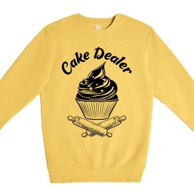 Cake Dealer Funny Cupcake Baker Baking Love Kitchen Gift Cute Gift Premium Crewneck Sweatshirt