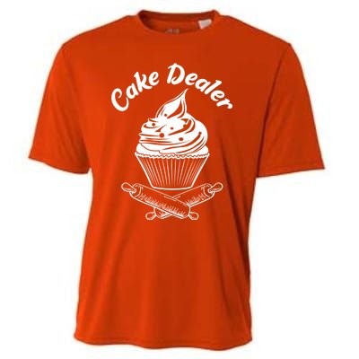 Cake Dealer Funny Cupcake Baker Baking Love Kitchen Gift Cute Gift Cooling Performance Crew T-Shirt