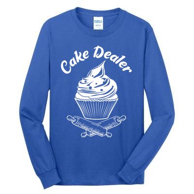 Cake Dealer Funny Cupcake Baker Baking Love Kitchen Gift Cute Gift Tall Long Sleeve T-Shirt